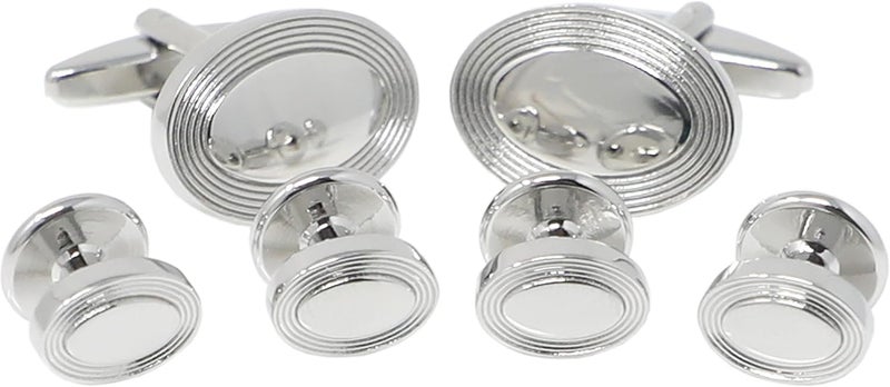 MENDEPOT Men Formal Wear Dress Shirt Cufflinks And Studs Set With Box Wedding Groom Groomsmen Gift - Image 1